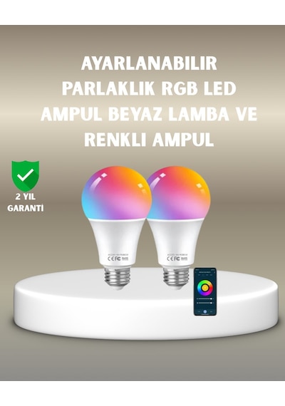 Northcity Akıllı 9w Rgbw Led Ampul - Wi-fi Kontrollü Renkli Aydınlatma Diğer