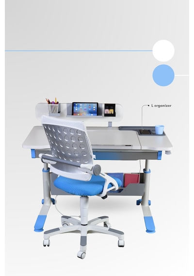 Creo Mobili Yükseklik Ve Eğim Ayarlı, Sirius Advanced Bilgisayar Ve Çalışma Masası Takımı Beyaz/mavi Gri Creo Mobili Yükseklik Ve Eğim Ayarlı, Sirius Advanced Bilgisayar Ve Çalışma Masası Takımı Beyaz/mavi Gri