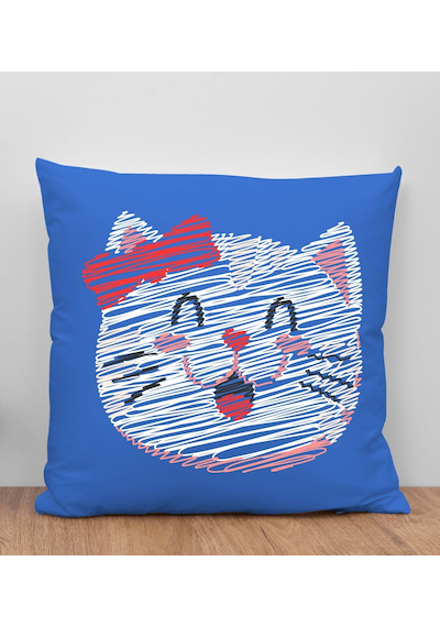 Bk Gift Modern Art Tasarımlı Mavi Kırlent Yastık, Arkadaşa Hediye, Ev Dekorasyonu, Ev Hediyesi-7