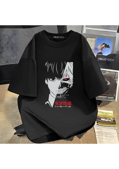 Startmore Anime Tokyo Ghoul Baskılı Unisex Oversize Siyah