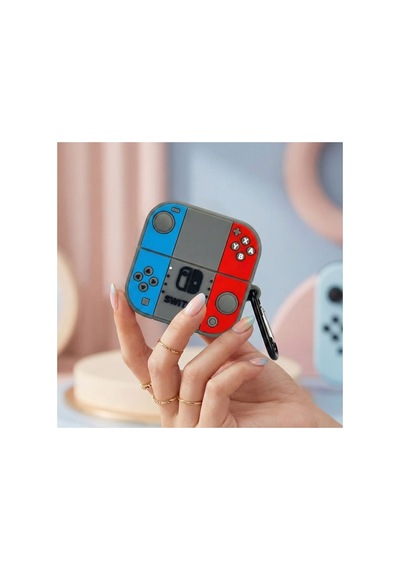 Caseonn Xiaomi Redmi Buds 8 Lite Kılıf Karakter Figürlü Nintndo Mavi - Kırmızı