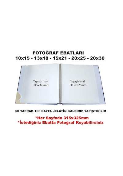 Acar Foto ACR-50315 100 Sayfalık Yapıştırmalı Ciltbezli Fotoğraf Albümü