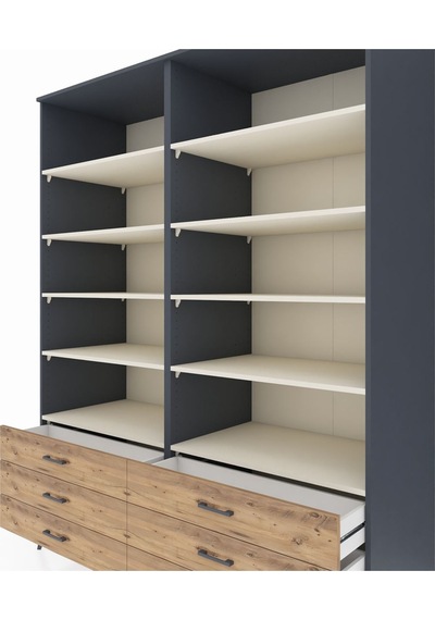 Kronos Gardrop 10 Raflı 6 Çekmeceli 176x59x221 Antrasit-aytaşı/çam Aytaşı/çam Kronos Gardrop 10 Raflı 6 Çekmeceli 176x59x221 Antrasit-aytaşı/çam Aytaşı/çam