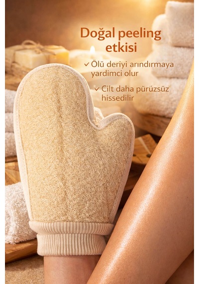 Kabak Lifli Parmaklı Eldiven Vücut Kesesi