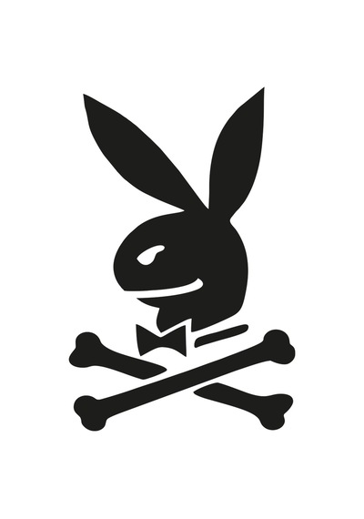 Playboy Korsan Sticker, Oto Sticker, Kelebek Cam Sticker 15x10 Cm
