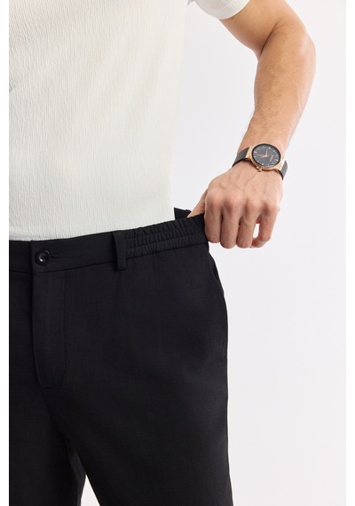 Avva Erkek Siyah Yandan Cepli Beli Lastikli Soft Touch Comfort Slim Fit Pantolon A51y3217
