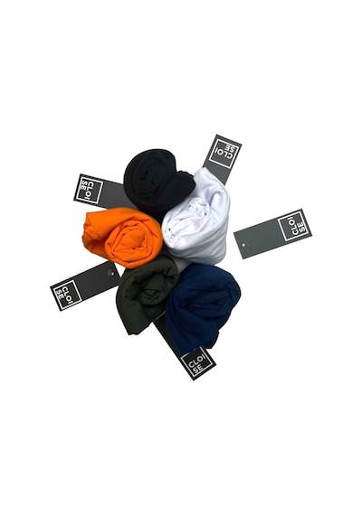 Cloise Çocuk Basic T-shirt Kız Erkek Unisex %100 Pamuk 5'li Paket Ek-2