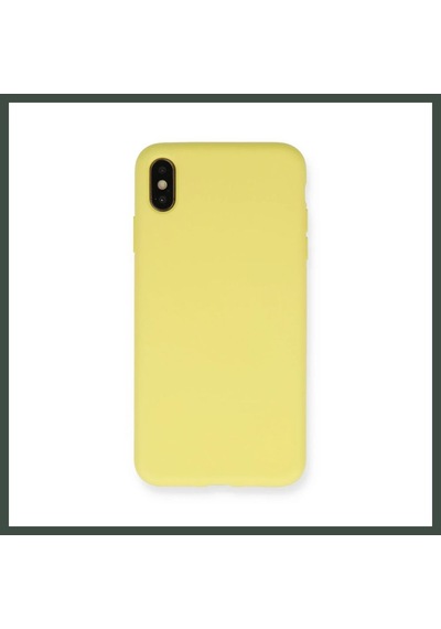 Bezos İphone Xs Max Kılıf Nano İçi Kadife Silikon - Mat Sarı Nhr