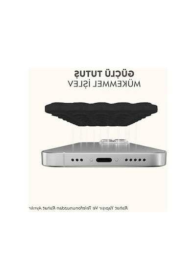 Babilden Telefon Arkasına Yapışan Silikon Vantuzlu Telefon Kılıfı Tutucu Araç Telefon Tutucu Ahtapot Vakumlu Telefon Tutucu Siyah Çift Taraflı