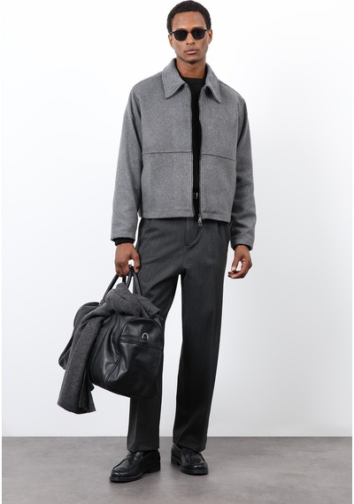 Antioch Regular Fit Dokulu Erkek Mont Antrasit
