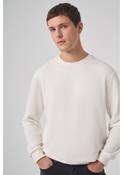Morven Erkek Ekru Basic Bisiklet Yaka Sweatshirt 26ks063001454 Ekru