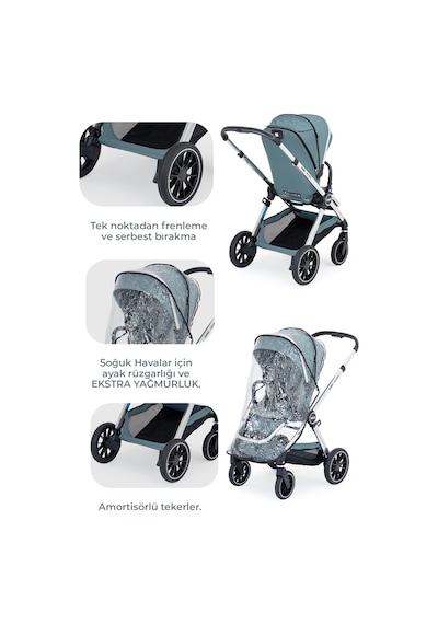 Kanz Explorer Autofold Travel Sistem Bebek Arabası Hunter Green