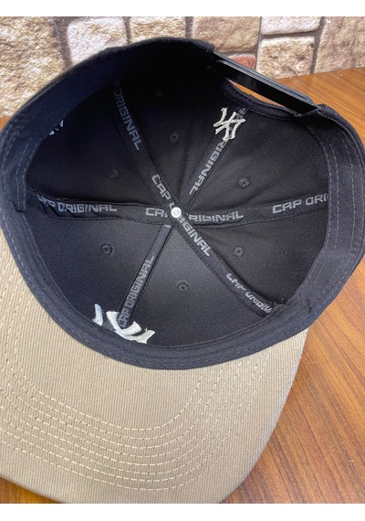 Hamze Ny Newyork Nakışlı Hiphop Snapback Rapper Drip Şapka Cap Siyah - Bej