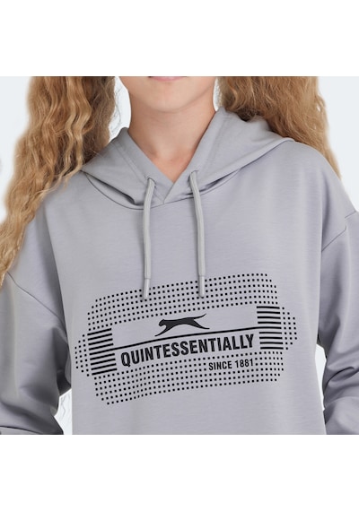 Slazenger LAYO Çocuk Kapüşonlu Taş Gri Sweatshirt