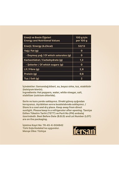 Samandağ Biber Turşusu - Fersan 720 Cc