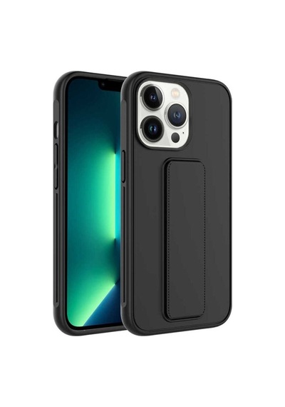 Apple Uyumlu iPhone 14 Pro Kılıf Zore Qstand Kapak Siyah