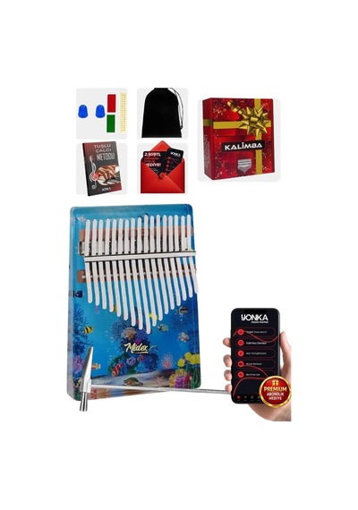 Midex Klx-640 Okyanus Cam Kalimba 17 Tuşlu Full Set