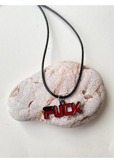 Paytak Moda F Ck Yazılı Kolye Unisex İpli Kolye Pytkkolye234 Turkuaz
