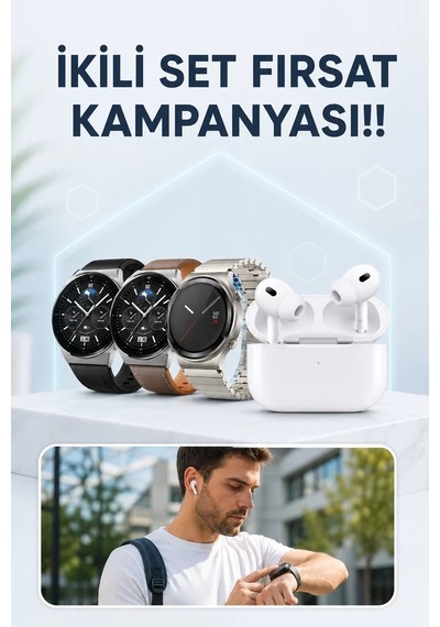 Aynalı Bluetooth Kulaklık Yeni Nesil Akıllı Saat Titreşimli Nabız
