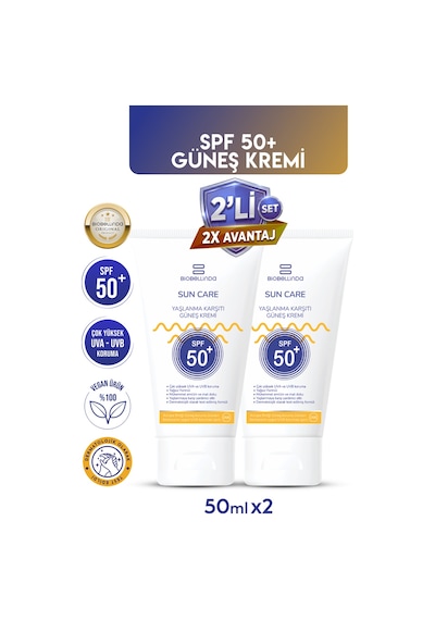 Yaşlanma & Leke Karşıtı Güneş Kremi 50 Spf 50 Ml 2'li Set