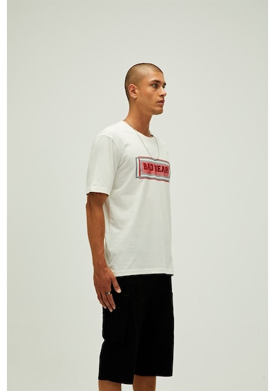 Bad Bear Mesh Erkek T-Shirt-23204 Beyaz