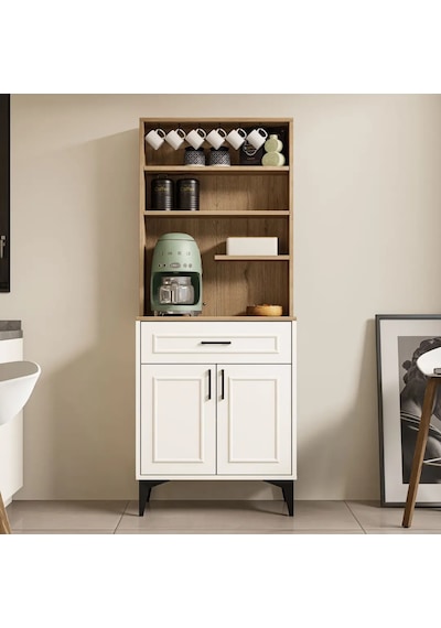 MEZZA 5240 MIVA 69 cm Kahve Köşesi (Çıtalı) Çok Amaçlı Dolap Kiler Mutfak Dolabı Sepet Beyaz MEZZA 5240 MIVA 69 cm Kahve Köşesi (Çıtalı) Çok Amaçlı Dolap Kiler Mutfak Dolabı Sepet Beyaz