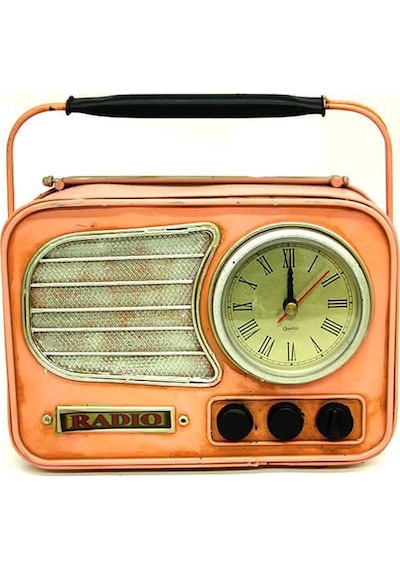 Dekoratif Metal Radyo Saat Masa Saati Vintage Ev Ofis Hediyelik Diğer