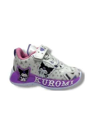 Cakgo Kuromi 725-26 Simli Parlak Deri Anatomik Kız Çocuk Sneaker Beyaz Lila 26-30 Beyaz