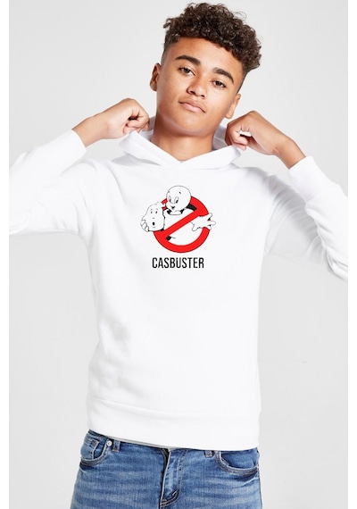 Tshirthane Casper The Friendly Ghost Casbuster Beyaz Çocuk 3ip Kapşonlu Sweatshirt 001 Beyaz