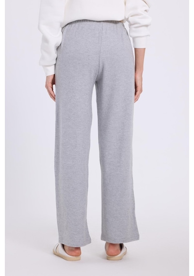 Tudors Kadın Relax Fit Rahat Kesim Beli Bağcıklı Geniş Paça Gri Pantolon-41382 Gri