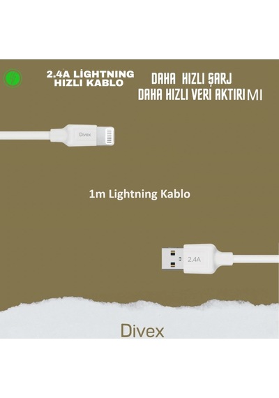 2.4a Iphone Uyumlu Lightning Şarj Ve Data Kablosu 1m Dc-104