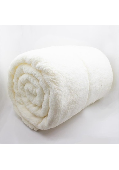 Mulberry Wellsoft Televizyon Battaniyesi Peluş Battaniye Çift Kişilik 220 230 Beyaz Beyaz