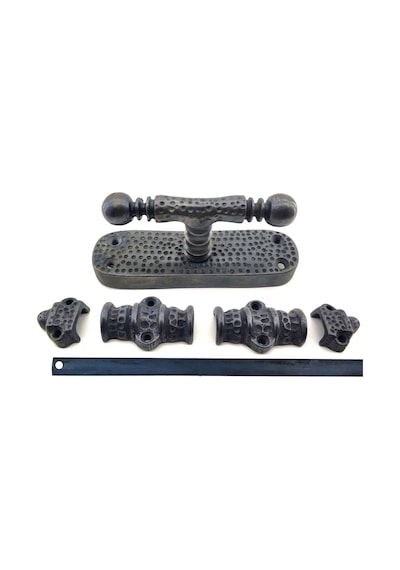 Antika Tarz Dekoratif Pirinç Üstten İspanyolet - 133x40 Mm, Oksit Kapı Kilidi