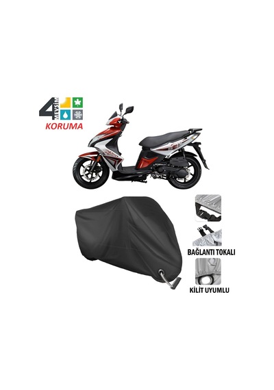 Kymco Super 8 125 Motosiklet Brandası ( Kilit Uyumlu - Siyah