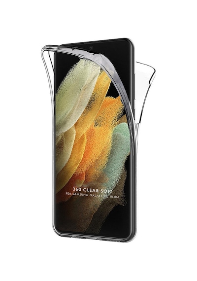 Teknomoda Samsung Uyumlu Galaxy S21 Ultra Kilif 360 Seffaf Ön Arka Koruma Silikon 498772521