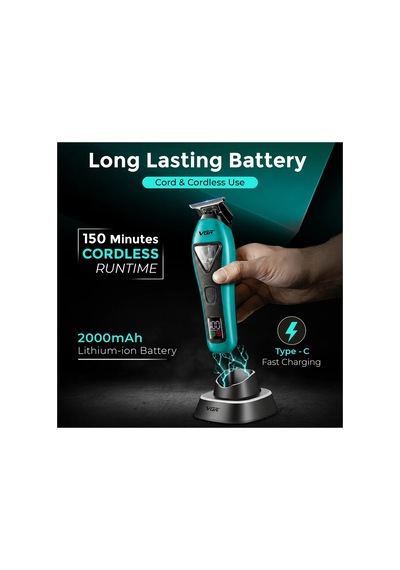 V-035t Sakal Ve Ense Çizim Makinesi Şarjlı Berber Trimmer - 9000 Rpm, Güçlü Batarya