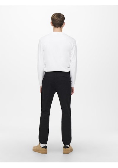 Only & Sons Onscam Aged Cuff Chino Pk 9626 Erkek Siyah Pantolon - 22019626 Siyah