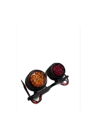Ahmet Otomotiv Mercekli Mini Takoz 12 Ledli Sarı-kırmızı 12v-24v