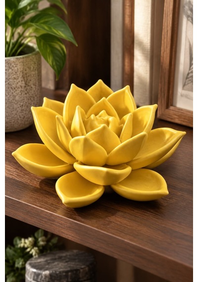 Huzur Veren Çiçeklenme Lotus Çiçeği Figürlü Dekoratif Biblo 23956204