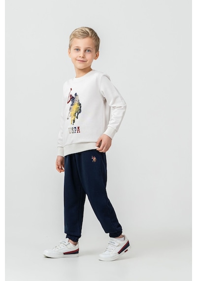 U.S. Polo Assn. Erkek Çocuk Nakışlı Beyaz Uzun Kol Eşofman Takımı Us2625-c-v1 Us2625-c-v1