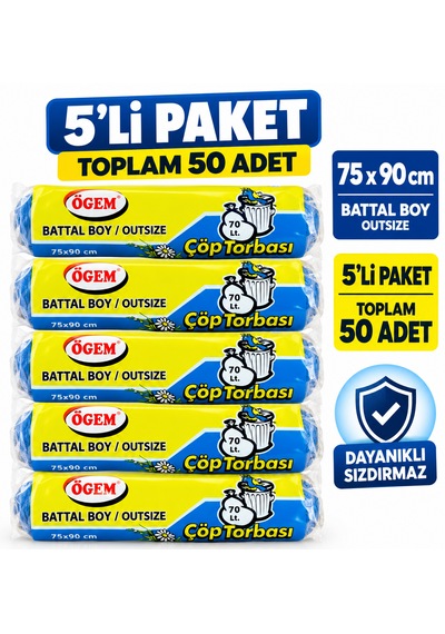 Battal Boy Çöp Poşeti 5'li