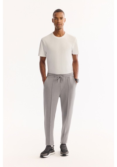 Avva Erkek Gri Beli Lastikli Bağcıklı Soft Touch Bi-stretch Regular Fit Eşofman Altı A52y3406