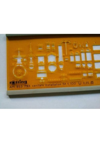 Rotring  Tesisat Şablonu 1:100 853 793 Şeffaf