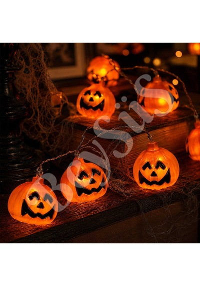 Beysüs Cadılar Bayramı Halloween Pilli Balkabağı Led 12 Li Turuncu