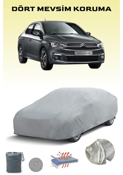 Gri Citroen C-elysee Araba Brandası, Oto Örtüsü, Araba Çadırı Gri