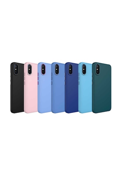 Xiaomi Redmi 9a Kılıf Metal Çerçeve Ve Buton Tasarımlı Silikon Zore Luna Kapak Lila