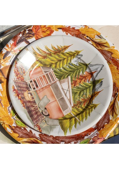 Hippi Kağıt Tabak 26 Cm 12'li Paket Gri