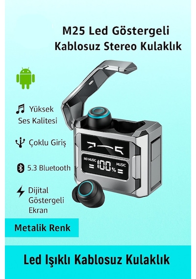 Ledarmy M25 Kablosuz Kulakiçi 5.3 Bluetooth Oyuncu Kulaklık