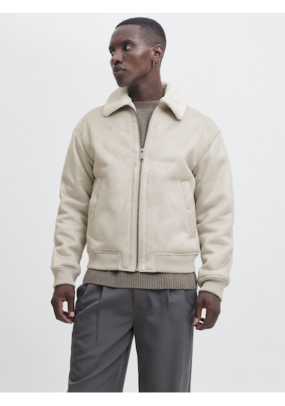 Jack & Jones Jack Jones Erkek Yakası Kürklü Bomber Ceket 12282444 Krem