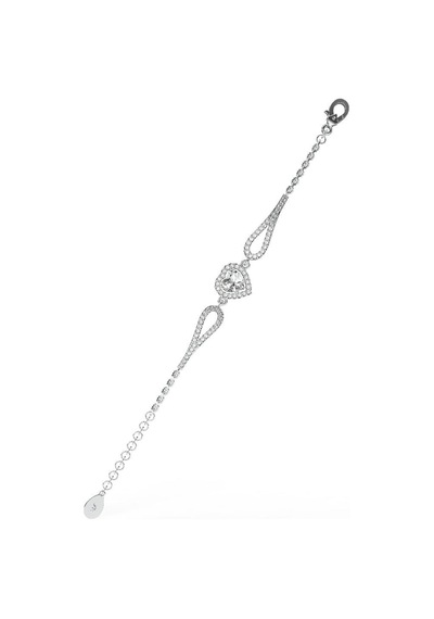 Roza Silver 925 Ayar Zirkon Taşlı Rodyum Pırlanta Görünümlü Kalp Gümüş Bileklik Rb10055 Gümüş